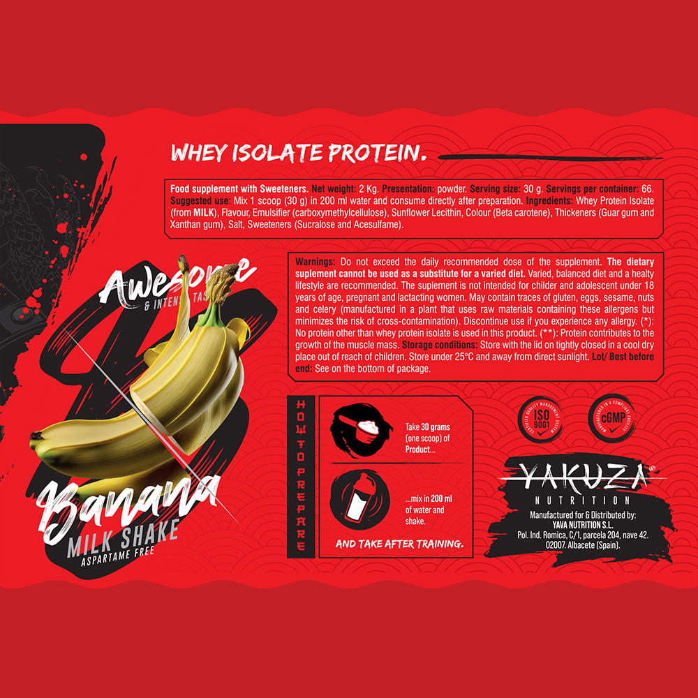 Yakuza Nutrition Whey Isolate Banana 2kg